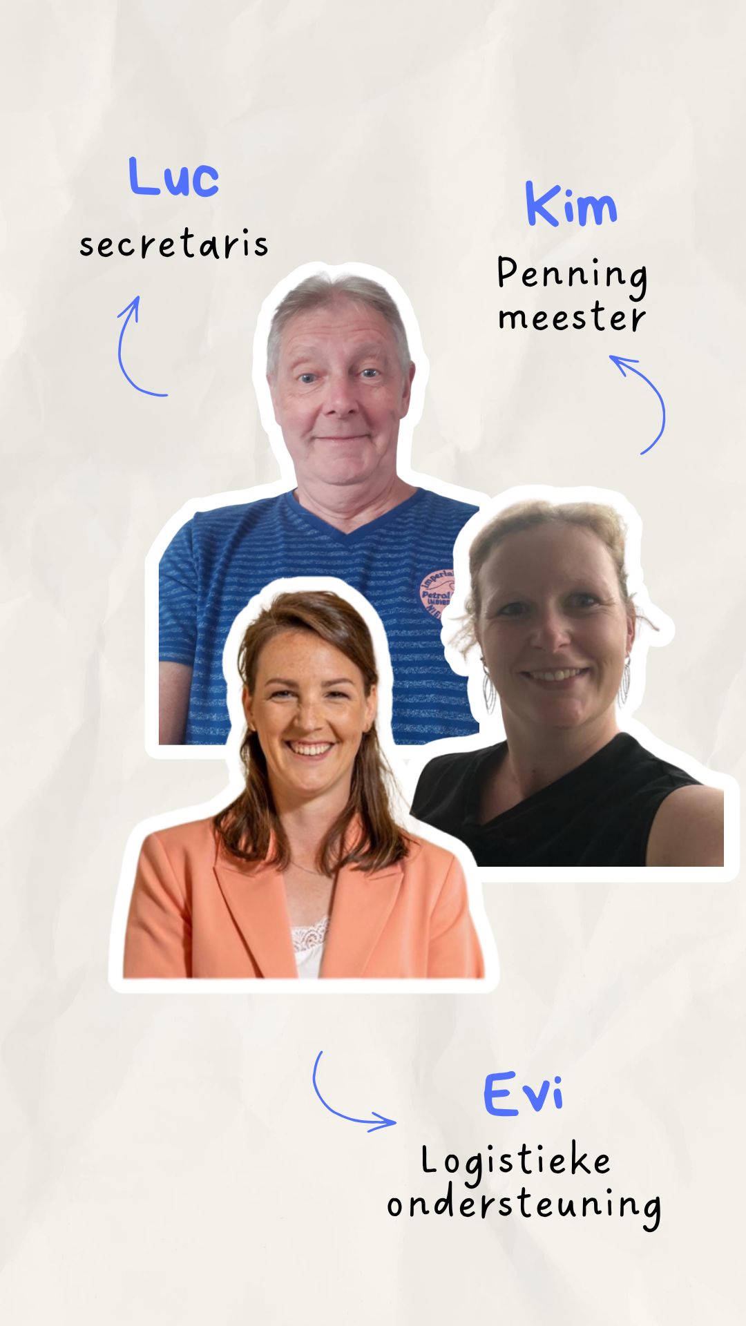 Bestuur - Luc, Kim en Evi